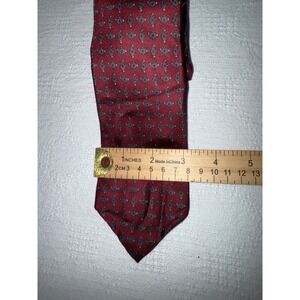 Christian Dior Cravates Burgundy Paisley Silk Necktie‎ Men's Classic